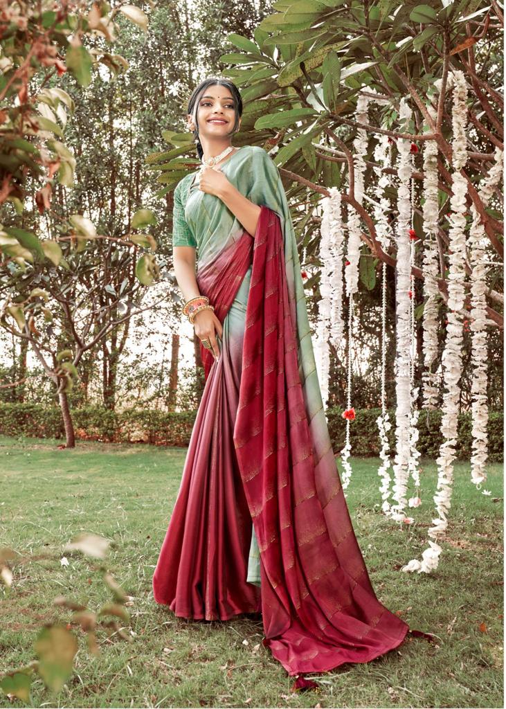 Kashvi Roohi Satin Plain Wholesale Party Wear Saree Catalog